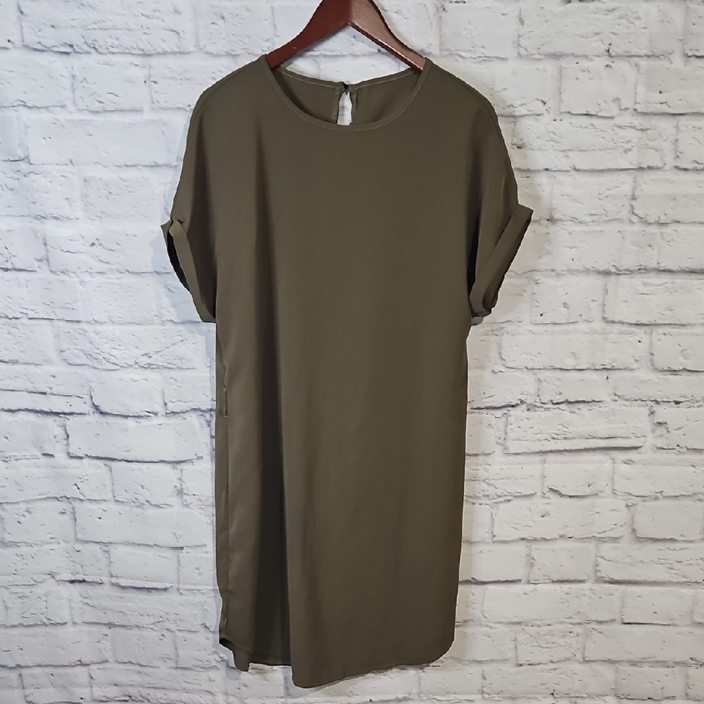 SHEIN Olive Green Tunic Dress